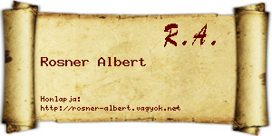 Rosner Albert névjegykártya